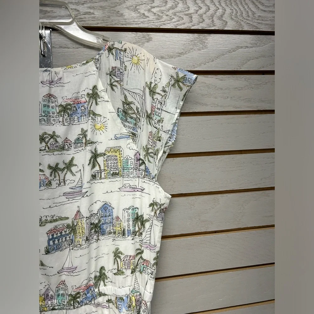 Talbots Cream Sundress with Flutter Sleeves - Picture 12 of 13